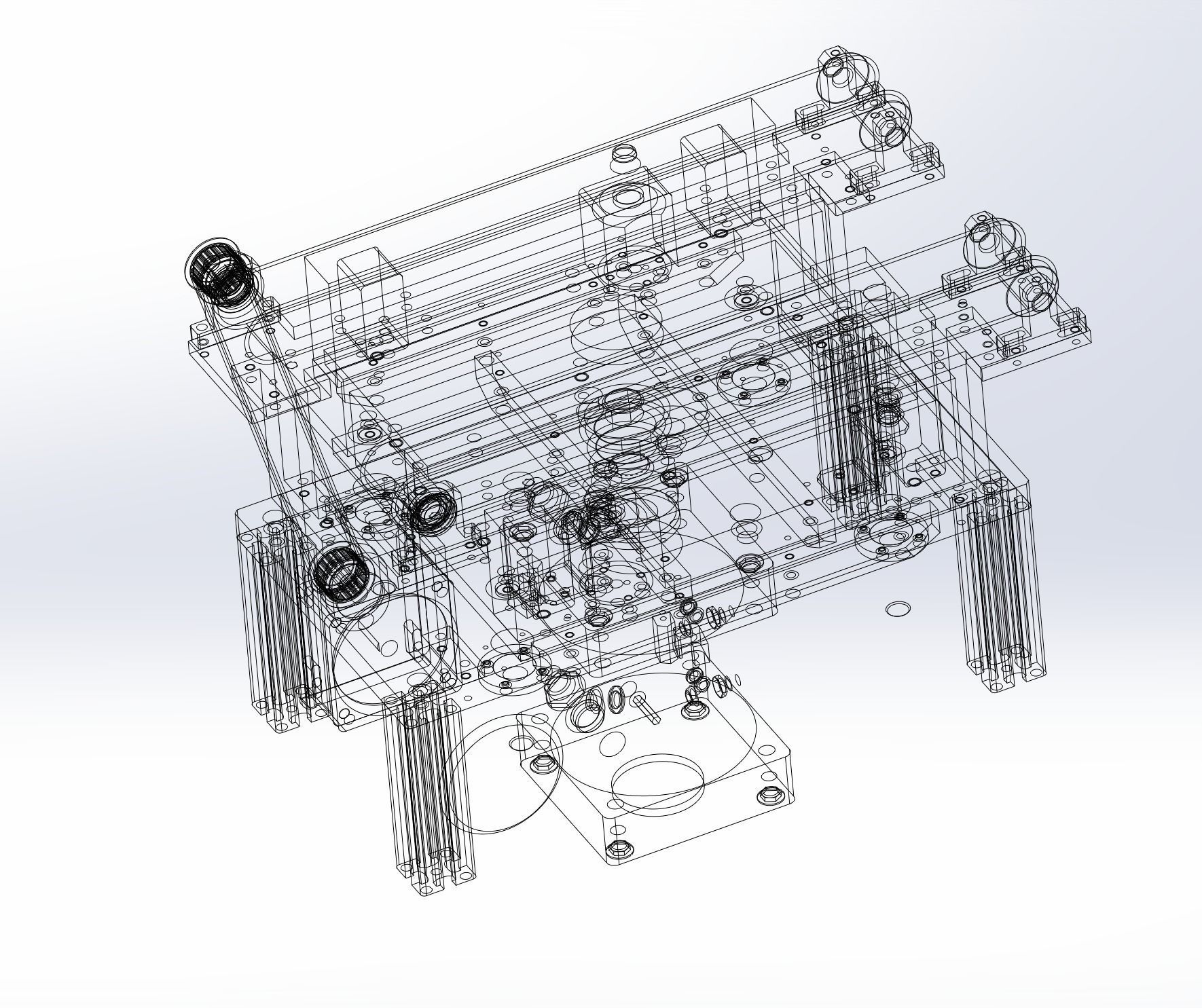 Conveyor belt with top lifting mechanism 3D model_1