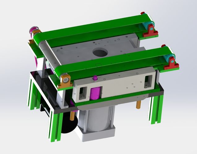 Conveyor belt with top lifting mechanism 3D model