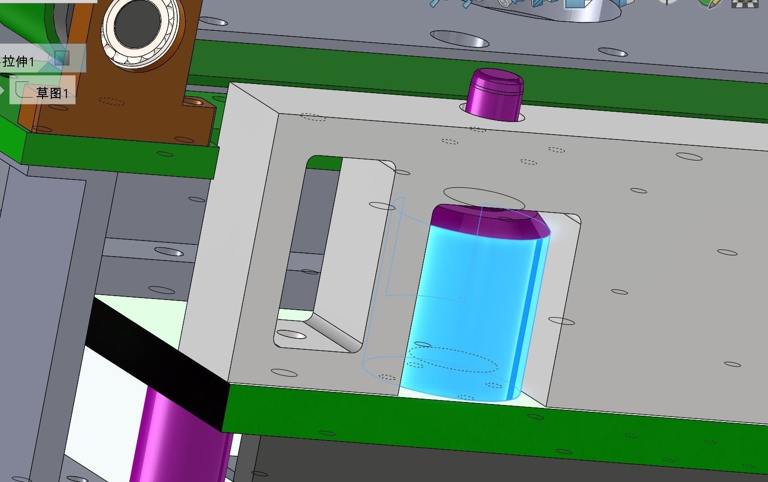 Conveyor belt with top lifting mechanism 3D model_3