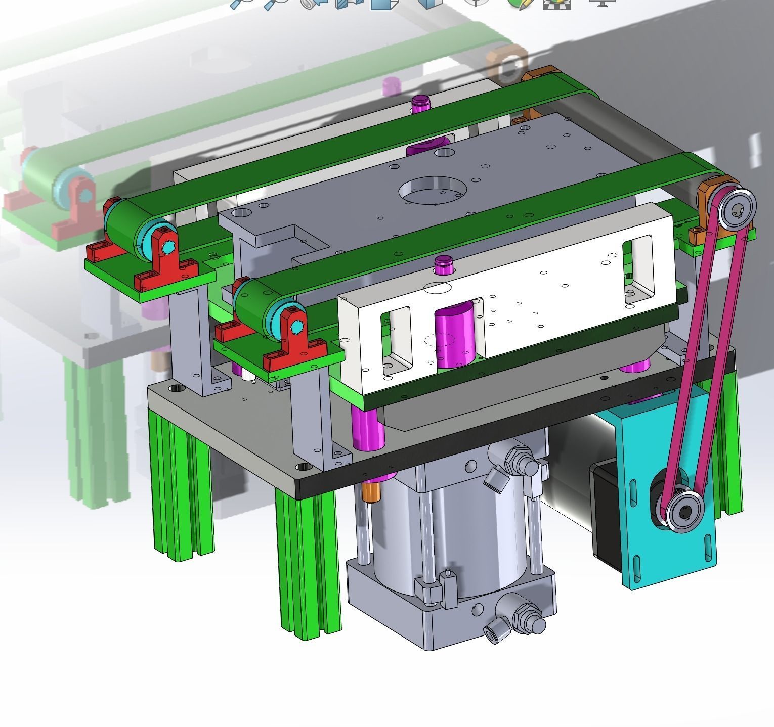Conveyor belt with top lifting mechanism 3D model_6