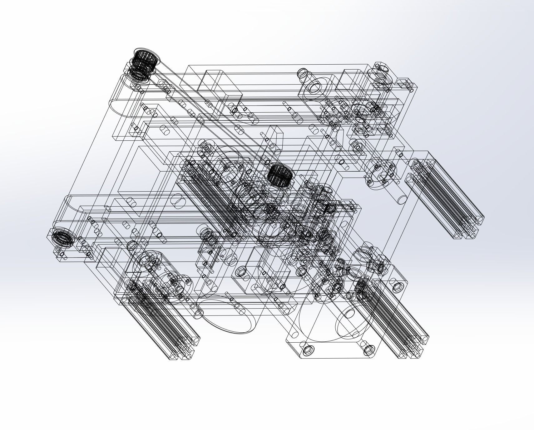 Conveyor belt with top lifting mechanism 3D model_5