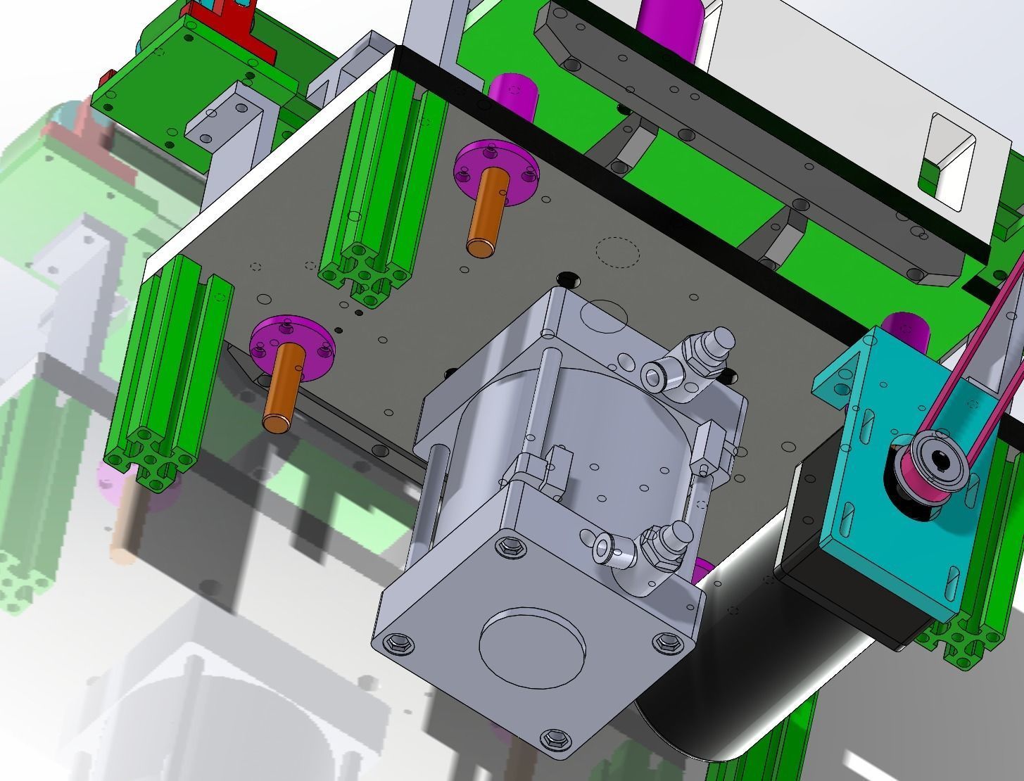 Conveyor belt with top lifting mechanism 3D model_9