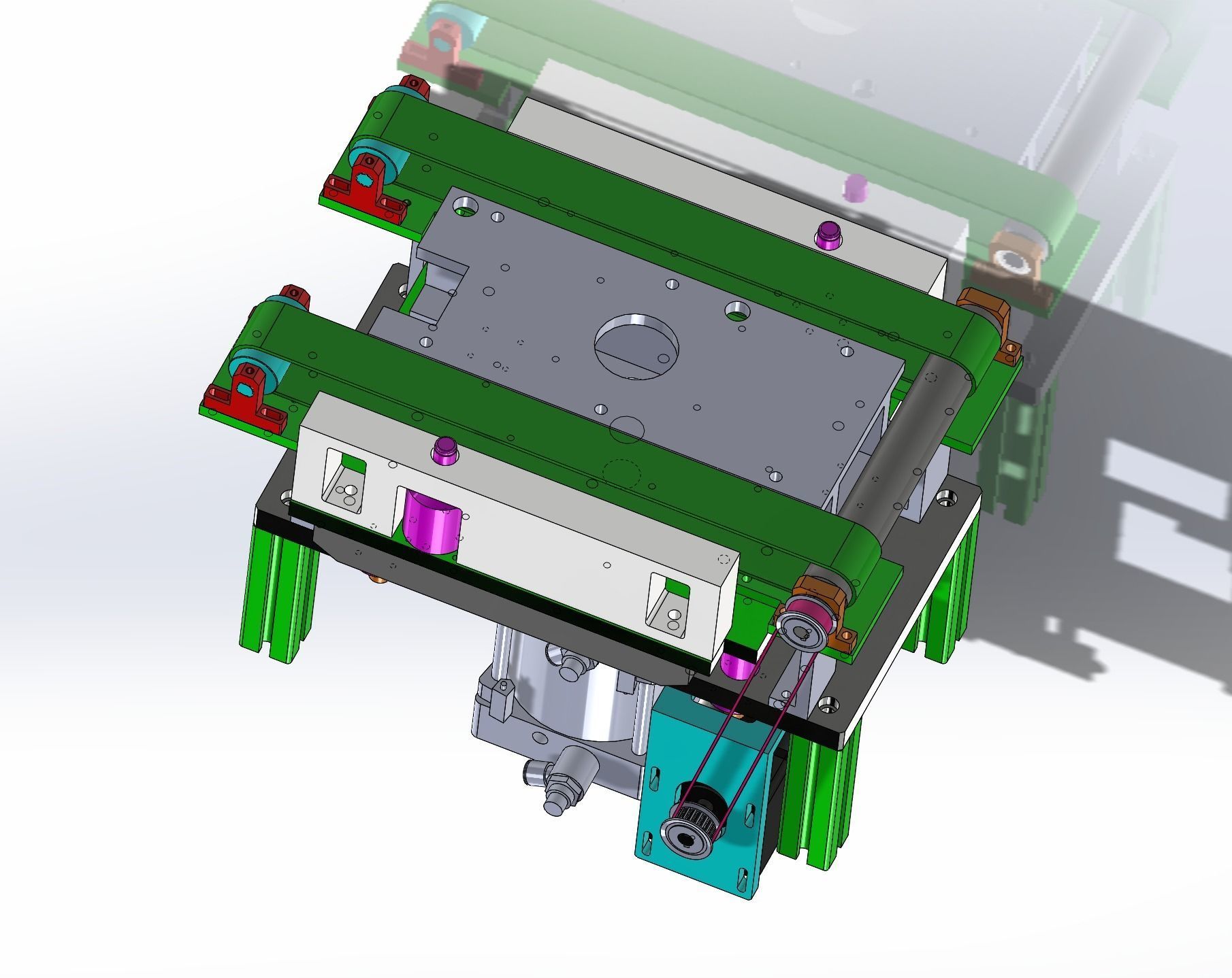 Conveyor belt with top lifting mechanism 3D model_7