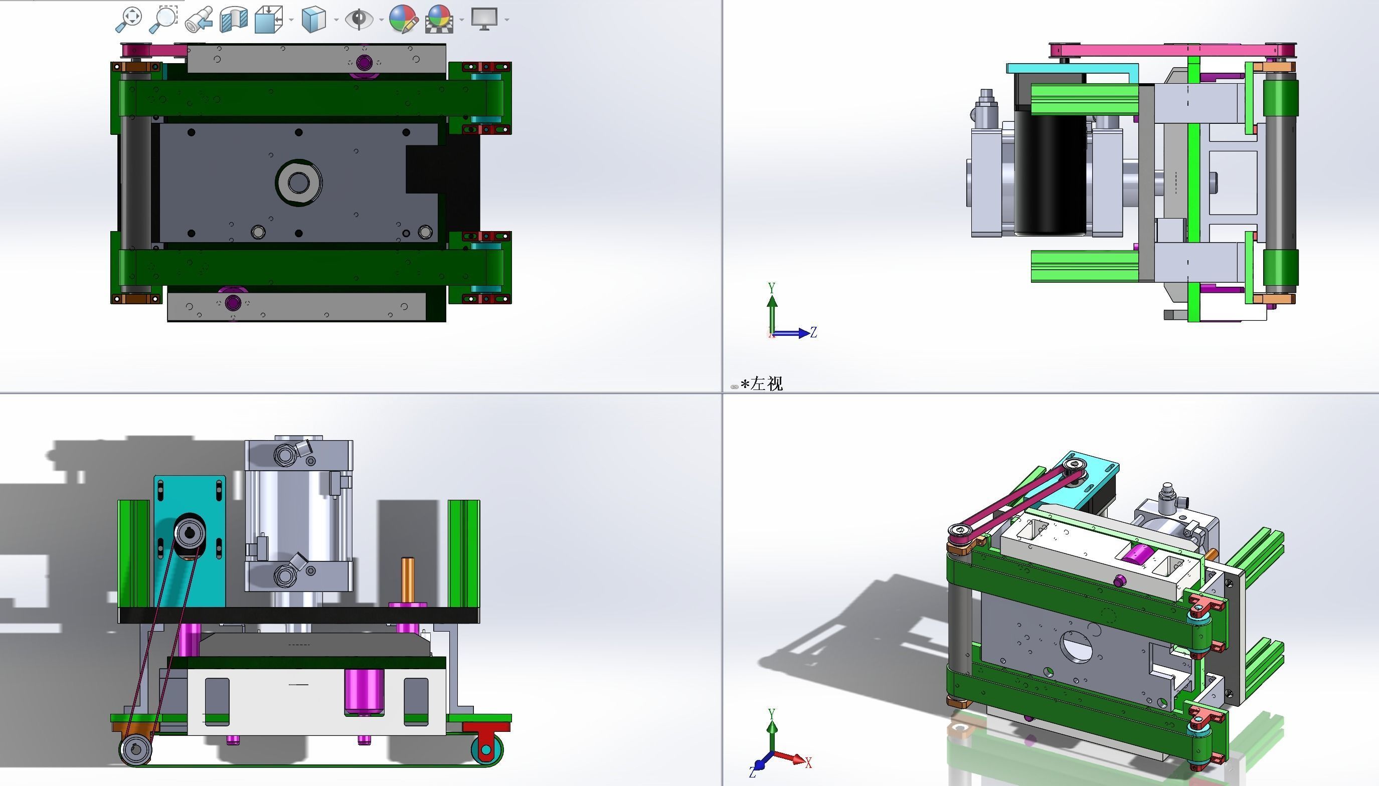 Conveyor belt with top lifting mechanism 3D model_8