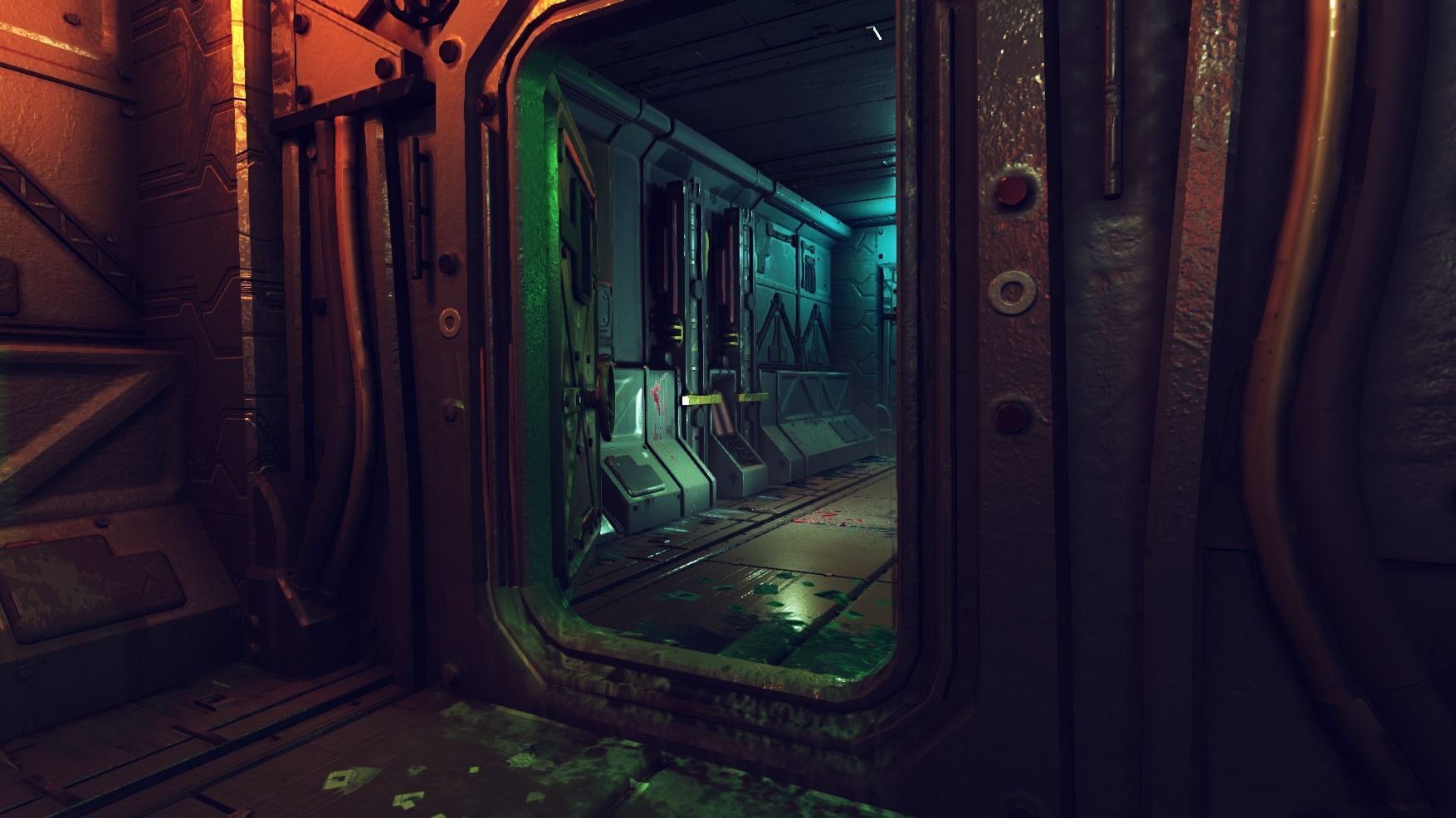 Pro-TEK Sci-Fi Horror Corridor in Space Low-poly 3D model_12