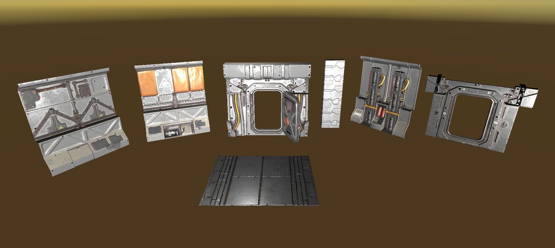 Pro-TEK Sci-Fi Horror Corridor in Space Low-poly 3D model_20