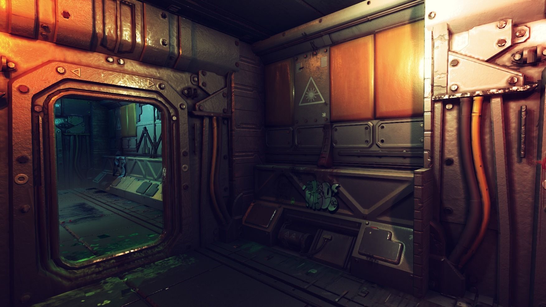 Pro-TEK Sci-Fi Horror Corridor in Space Low-poly 3D model_17