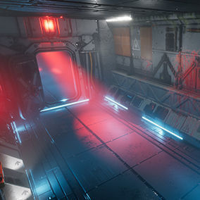 Pro-TEK Sci-Fi Horror Corridor in Space Low-poly 3D model_7