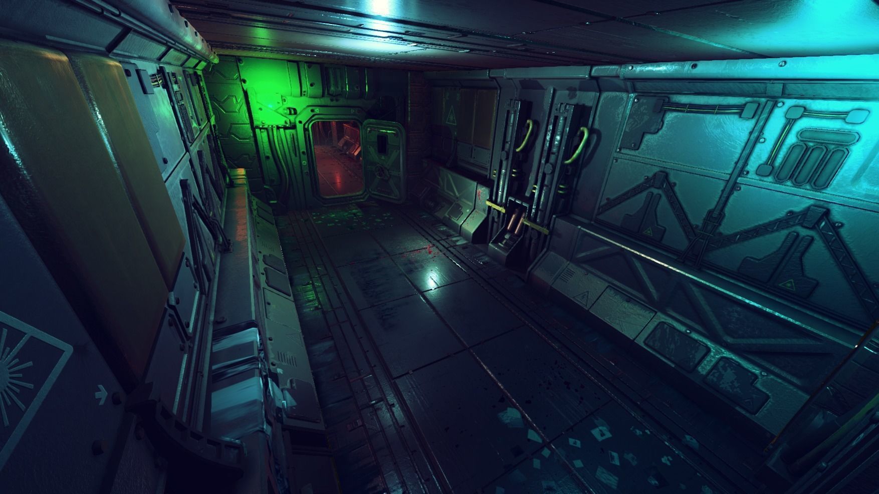 Pro-TEK Sci-Fi Horror Corridor in Space Low-poly 3D model_22