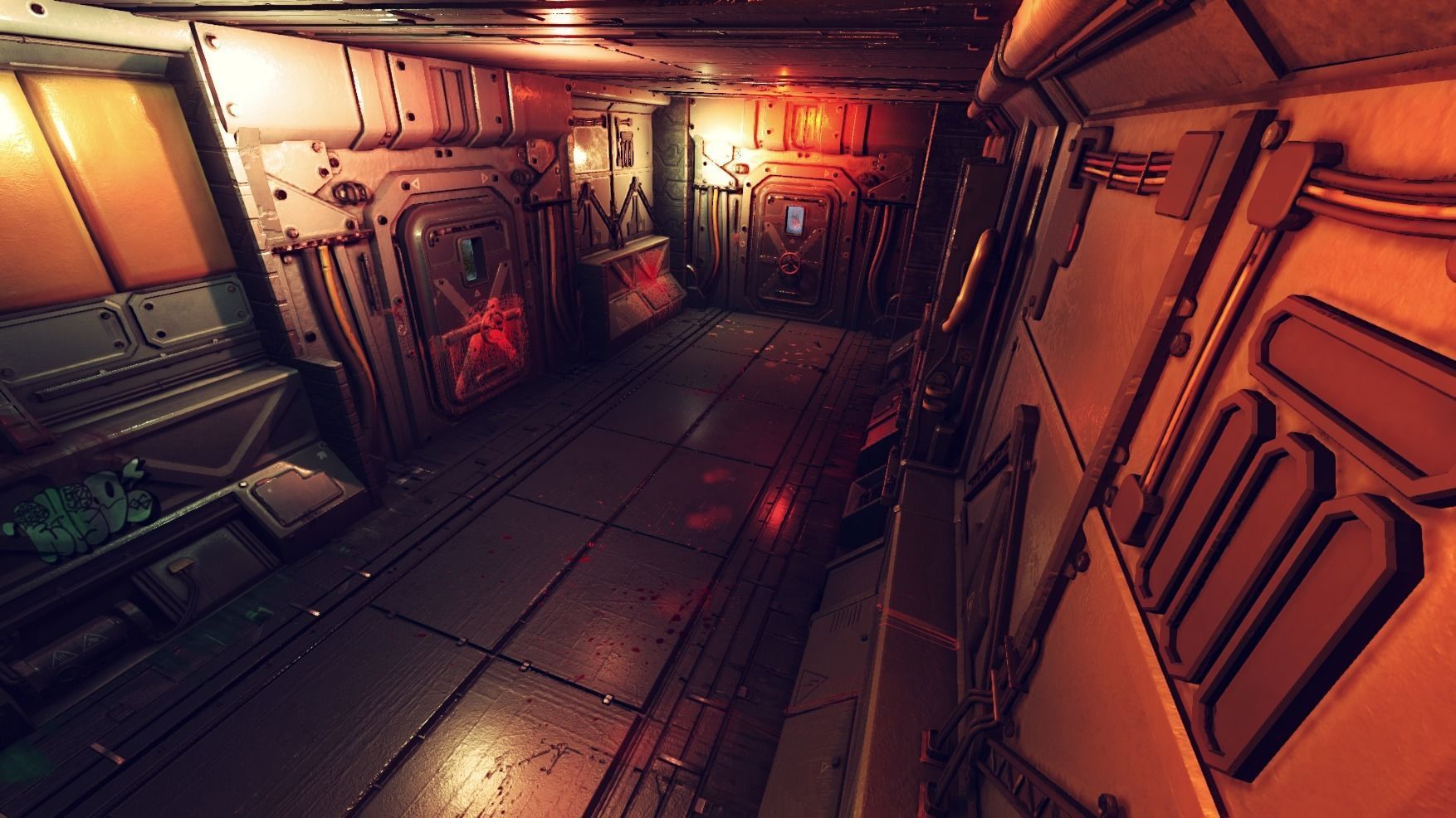 Pro-TEK Sci-Fi Horror Corridor in Space Low-poly 3D model_23