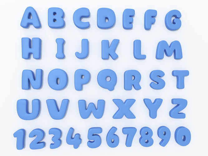 Cartoon Alphabet Low-poly 3D model