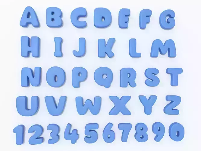 Cartoon Alphabet Low-poly 3D model