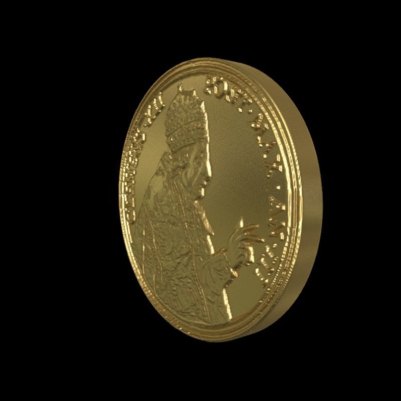 Vatican medalion 2 3D print model_3