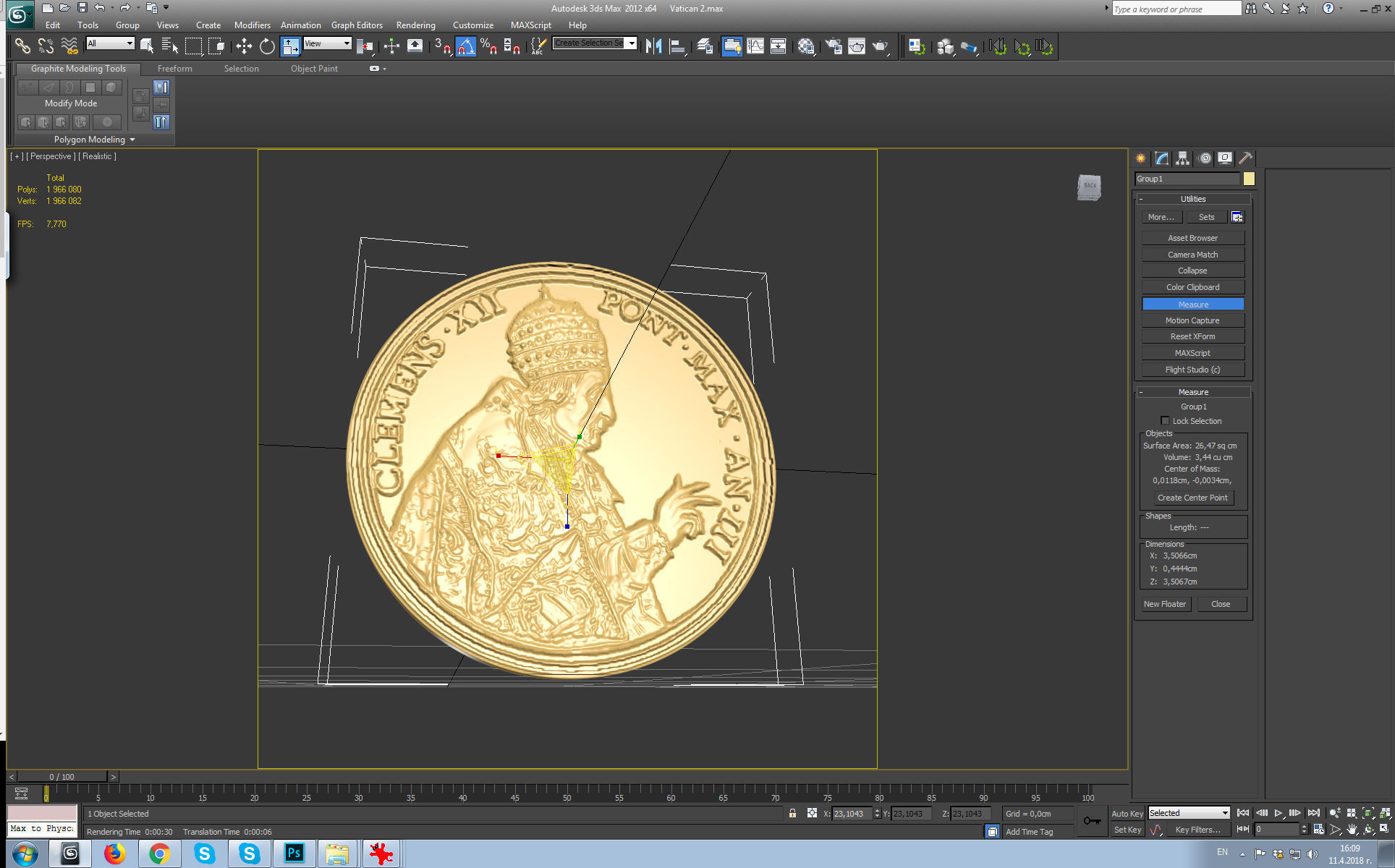 Vatican medalion 2 3D print model_6