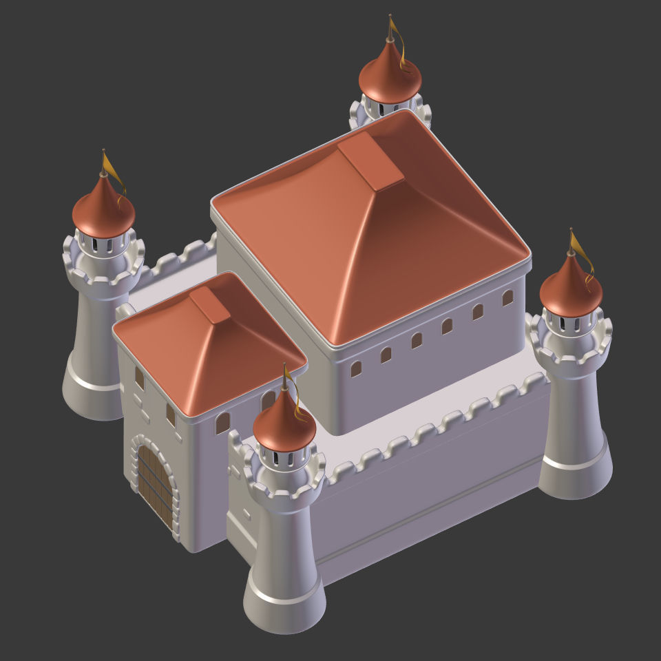 Cartoon Castle 3D model_7