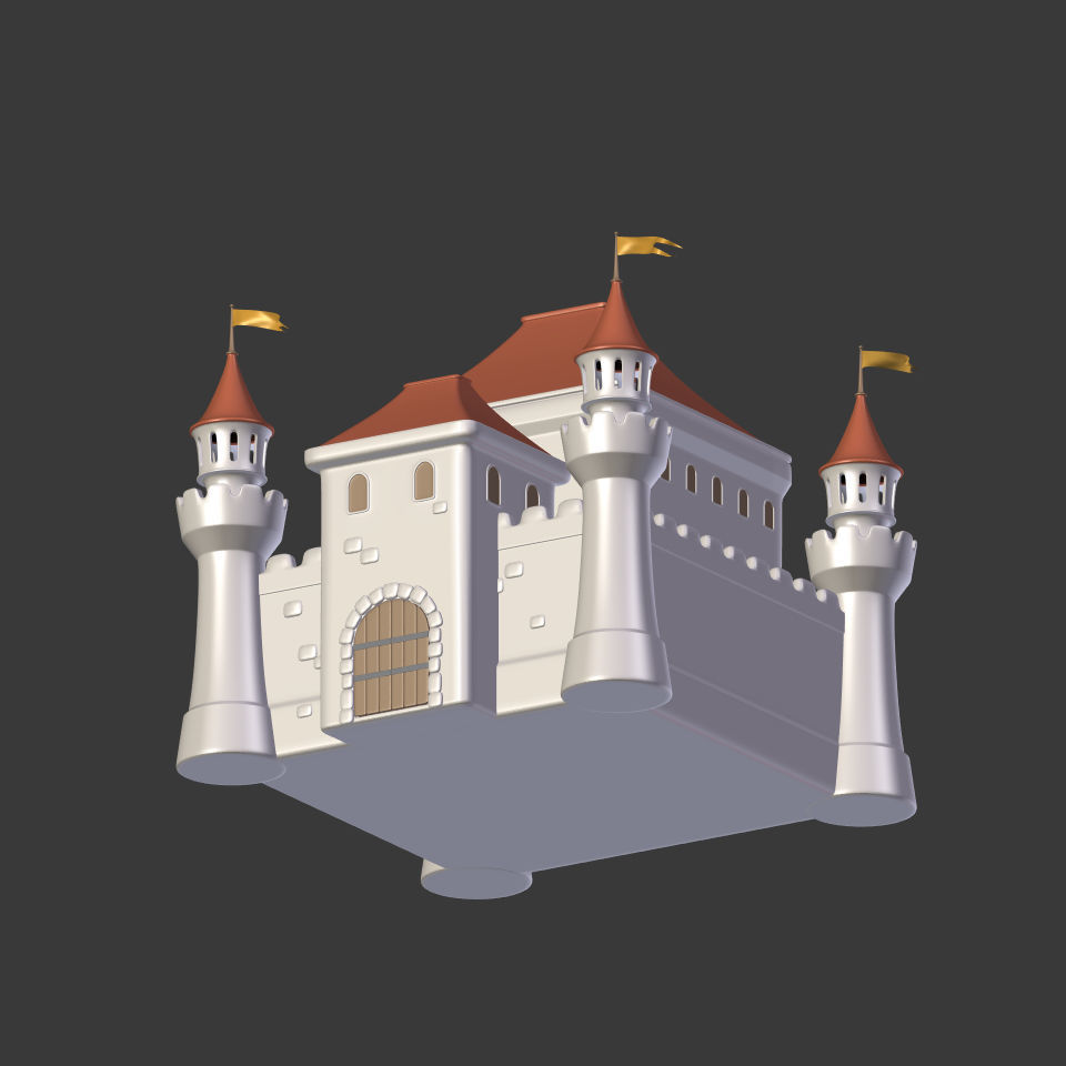 Cartoon Castle 3D model_5