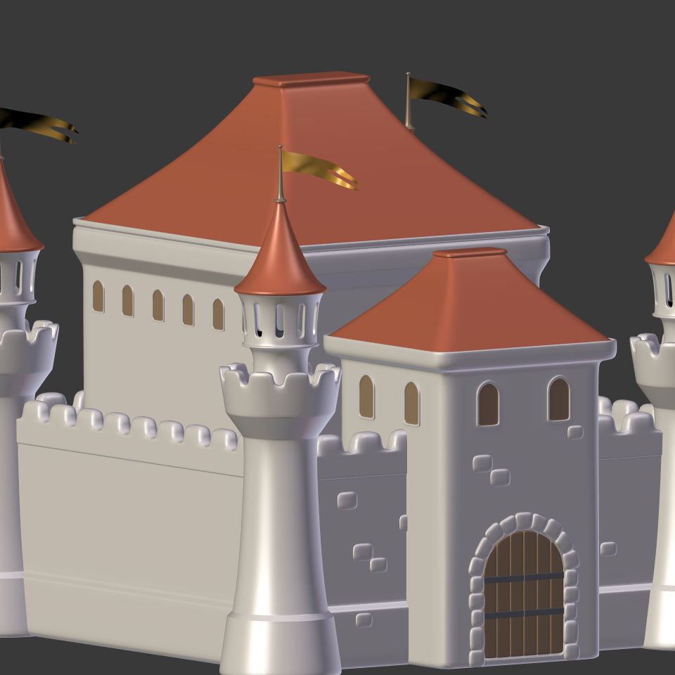 Cartoon Castle 3D model_15