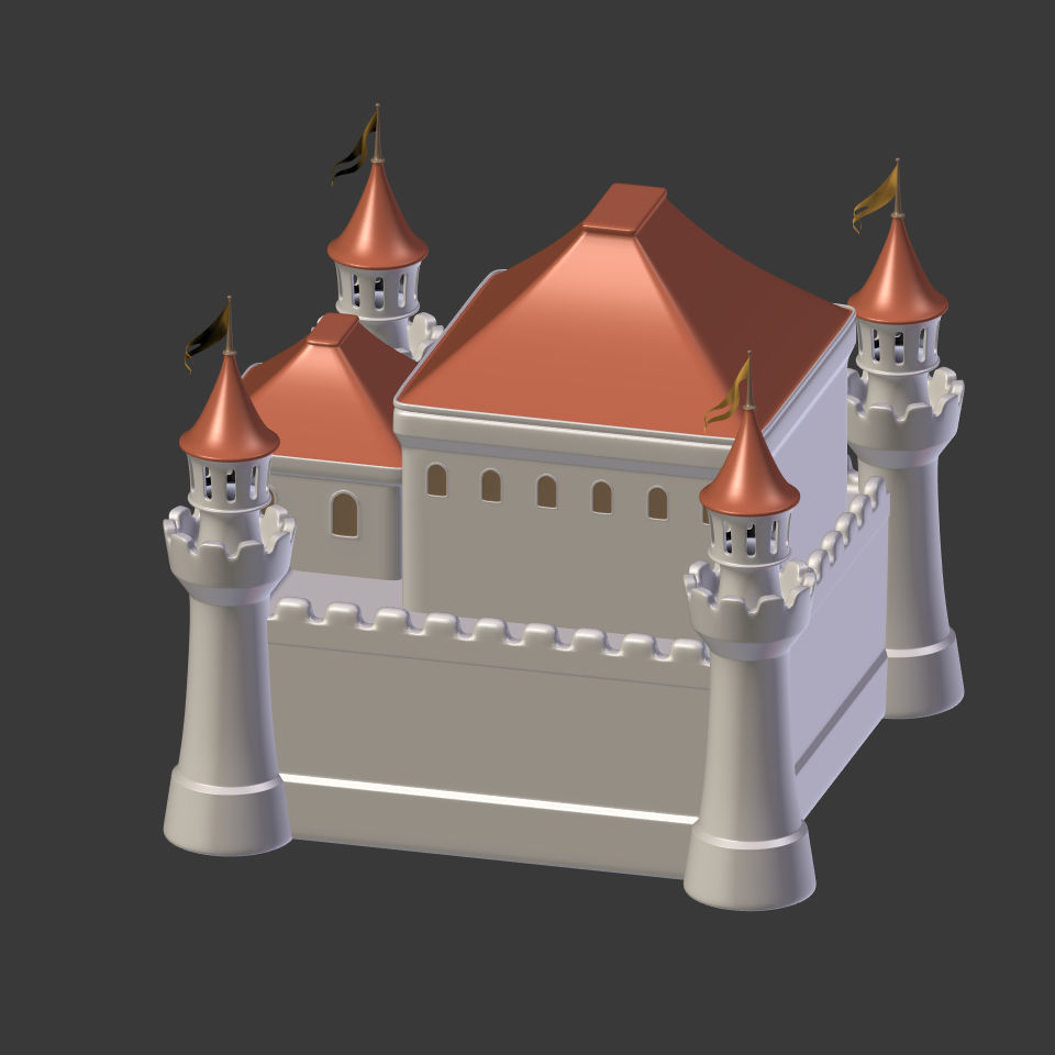 Cartoon Castle 3D model_6