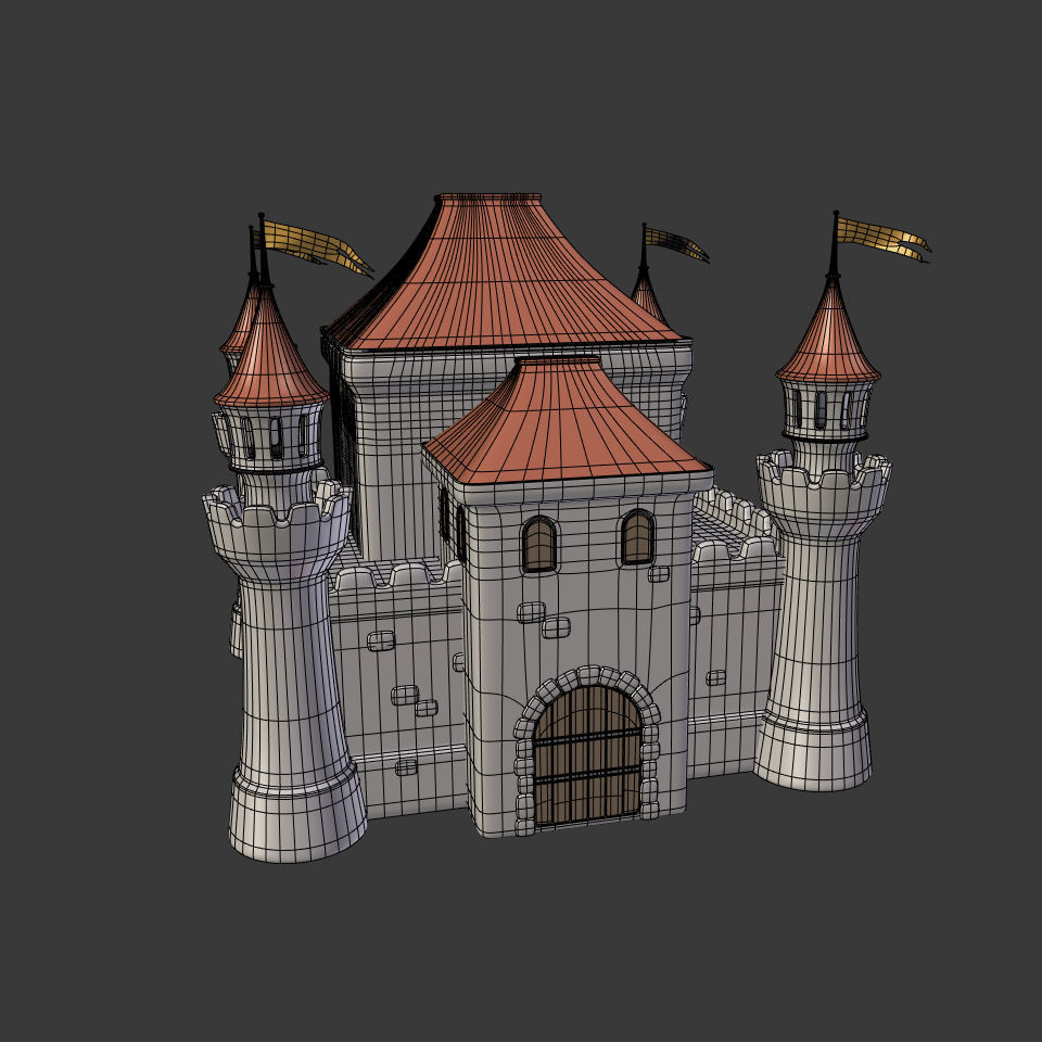 Cartoon Castle 3D model_2