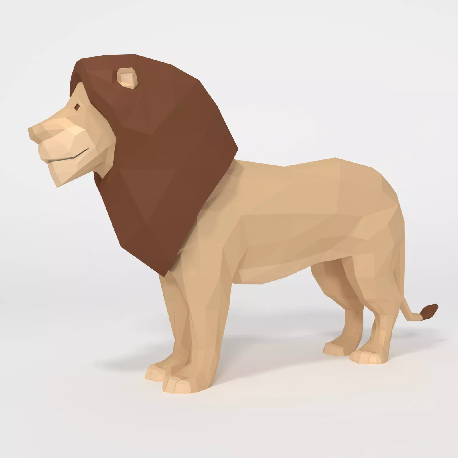 Low Poly Cartoon Lion Low-poly 3D model_0