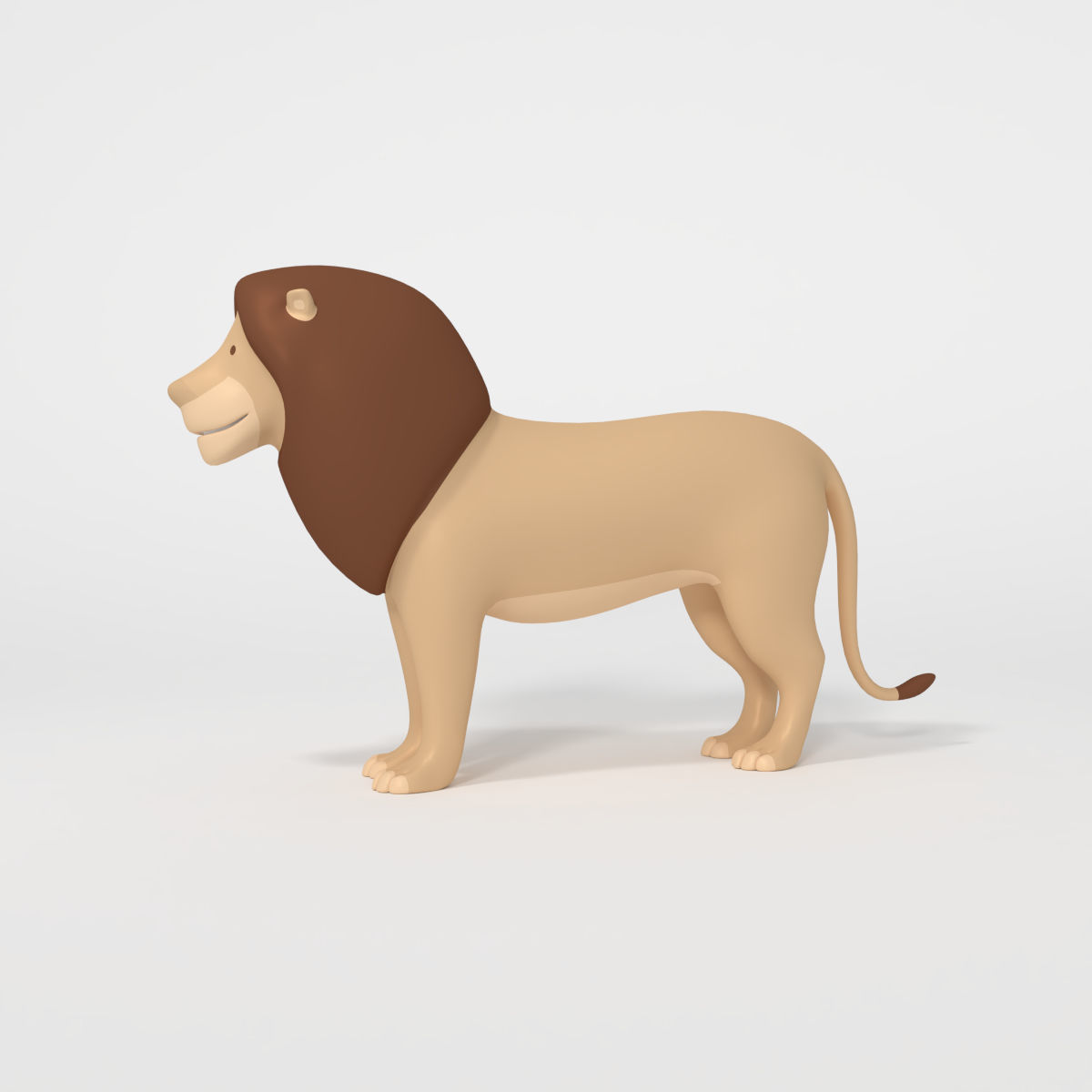 Low Poly Cartoon Lion Low-poly 3D model_8