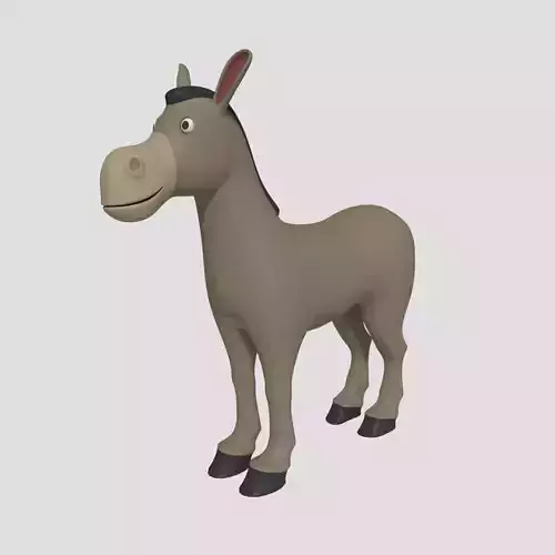 Cartoon Donkey Low-poly 3D model