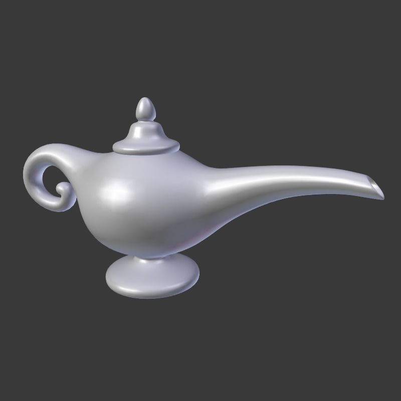 Cartoon Magic Lamp Low-poly 3D model_6