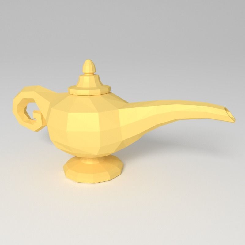 Cartoon Magic Lamp Low-poly 3D model_1