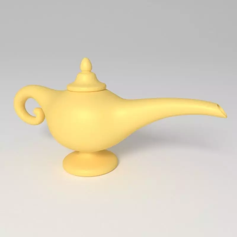 Cartoon Magic Lamp Low-poly 3D model_0
