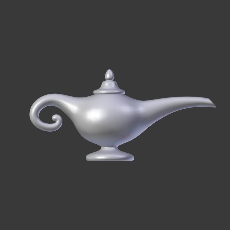 Cartoon Magic Lamp Low-poly 3D model_5