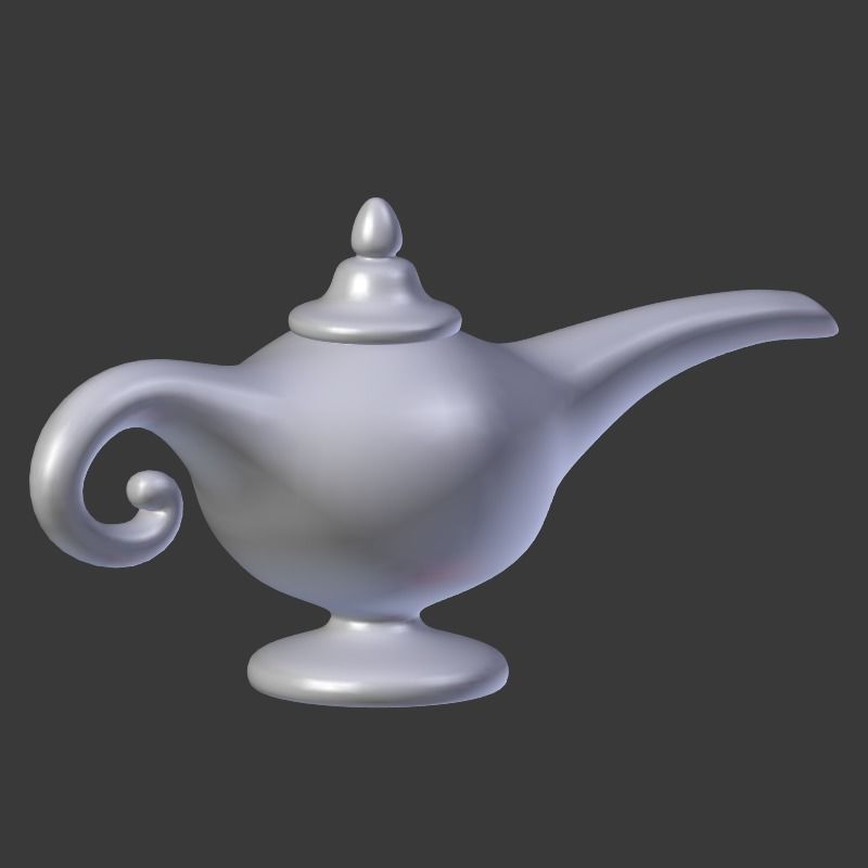 Cartoon Magic Lamp Low-poly 3D model_10