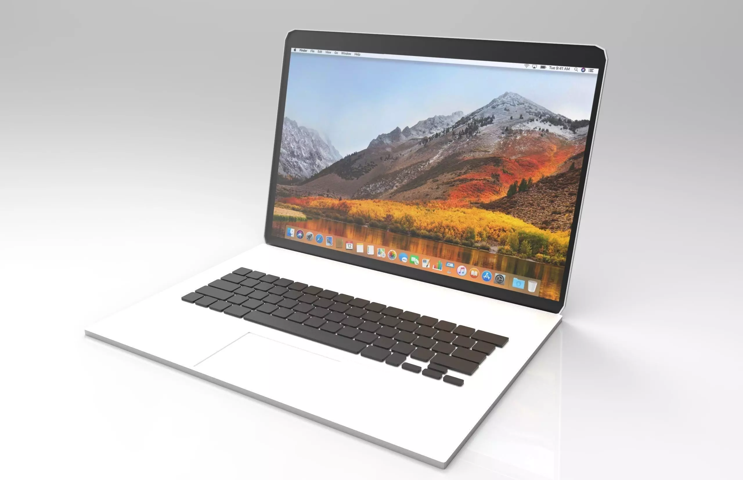 Notebook apple macbook pro Low-poly 3D model_0