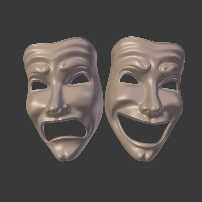 Theater Mask 3D model_1