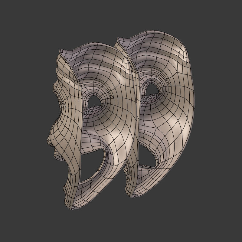 Theater Mask 3D model_11