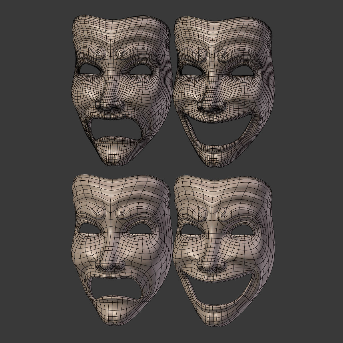 Theater Mask 3D model_17