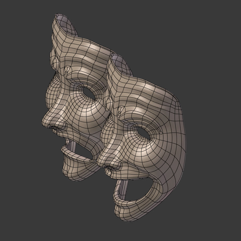 Theater Mask 3D model_15