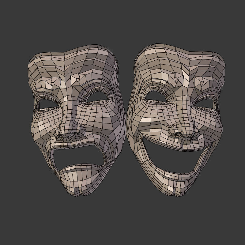 Theater Mask 3D model_7