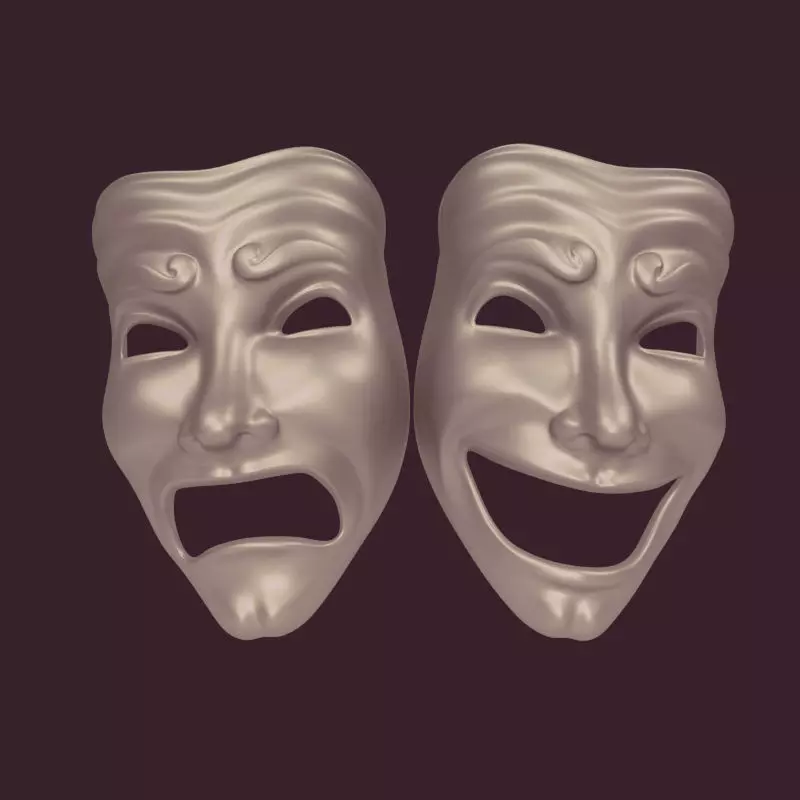 Theater Mask 3D model_0