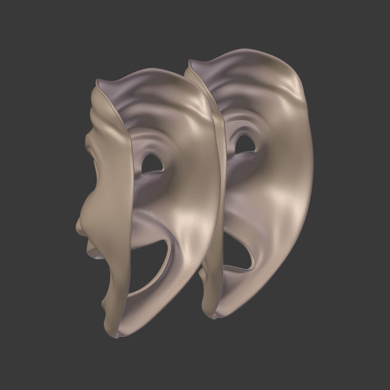 Theater Mask 3D model_10