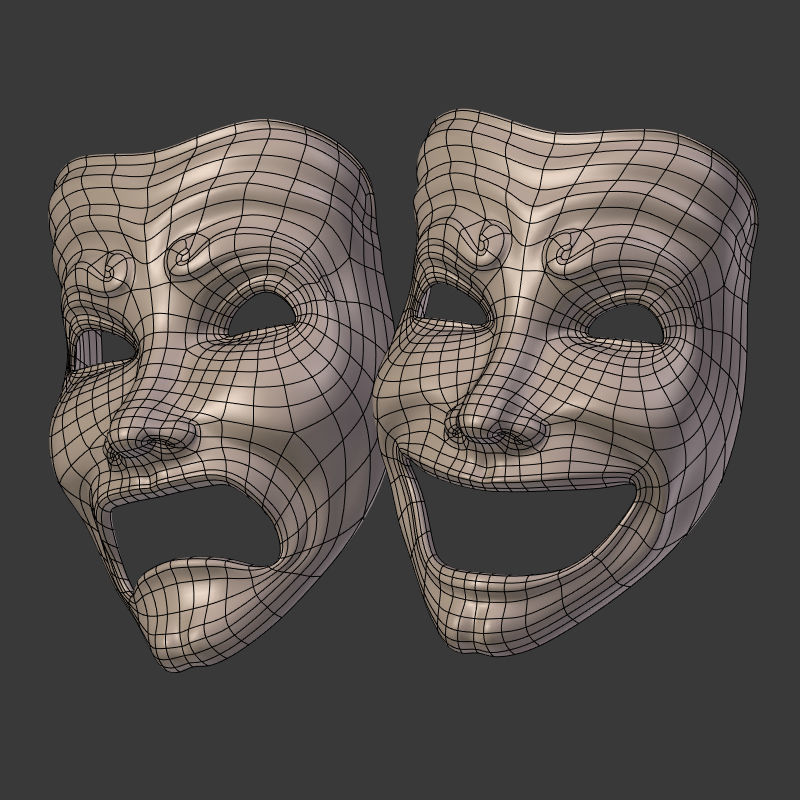 Theater Mask 3D model_12
