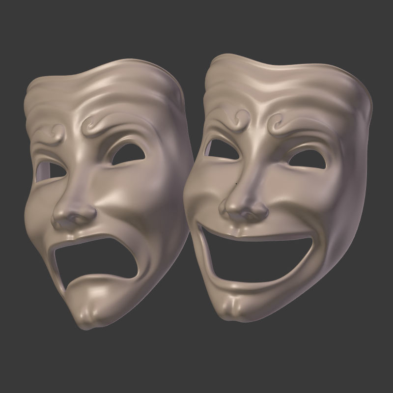 Theater Mask 3D model_5
