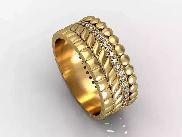 Rings with links set 3D print model