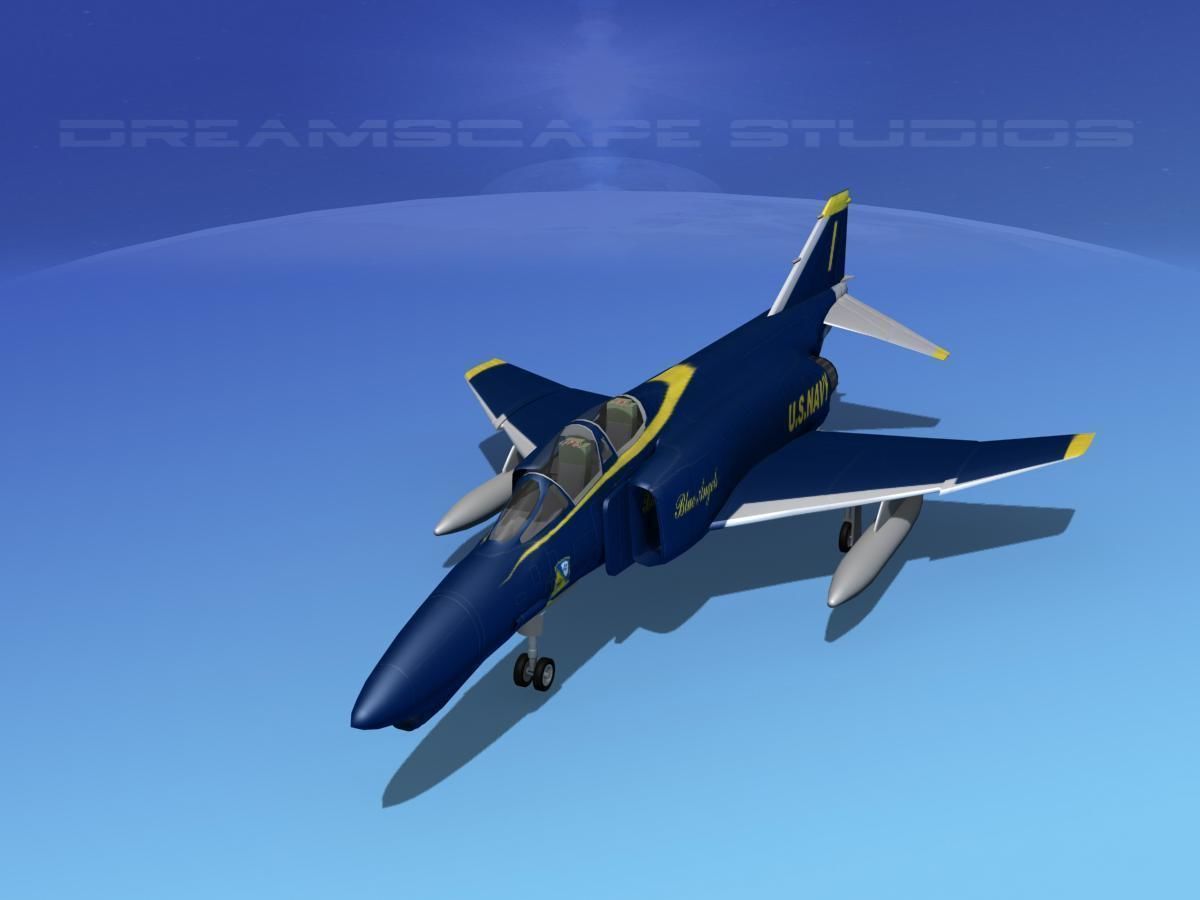 McDonnell Douglas F-4J Phantom II USN Blue Angels 3D model_7