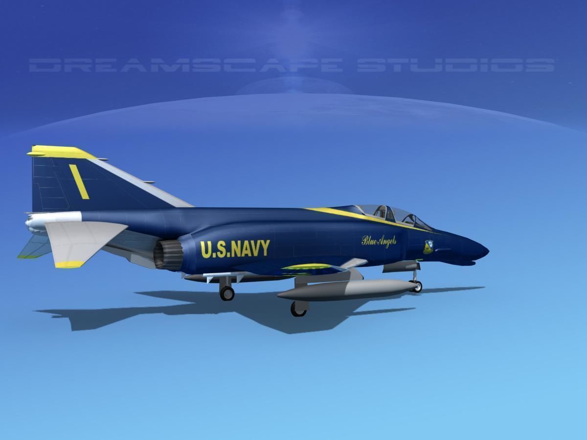 McDonnell Douglas F-4J Phantom II USN Blue Angels 3D model_2