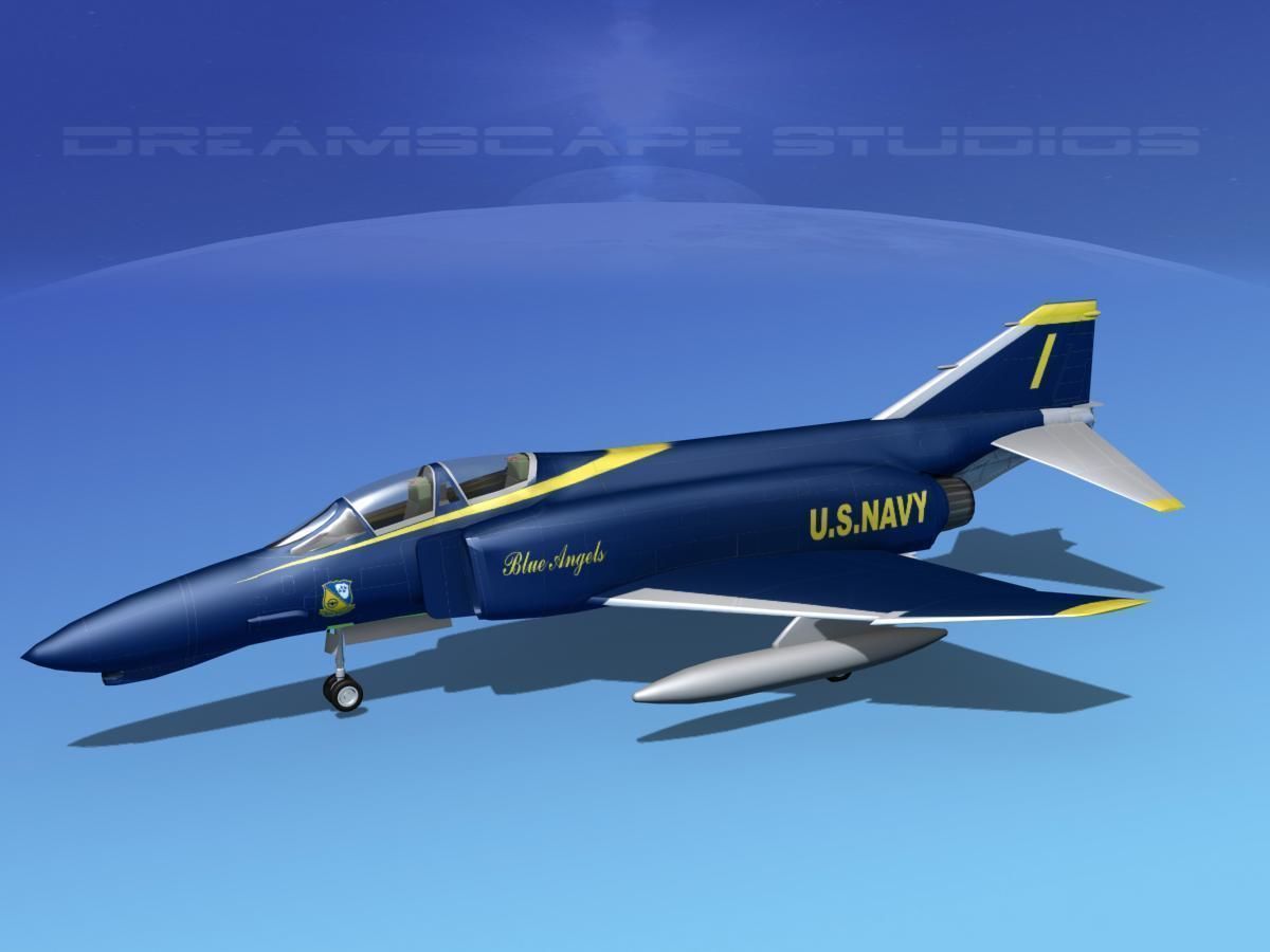 McDonnell Douglas F-4J Phantom II USN Blue Angels 3D model_6