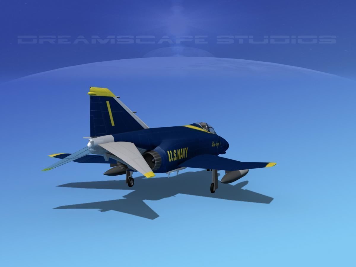 McDonnell Douglas F-4J Phantom II USN Blue Angels 3D model_3