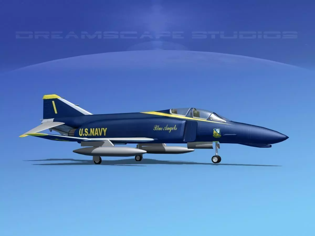 McDonnell Douglas F-4J Phantom II USN Blue Angels 3D model_0