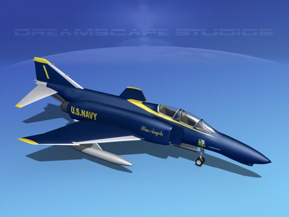 McDonnell Douglas F-4J Phantom II USN Blue Angels 3D model_9