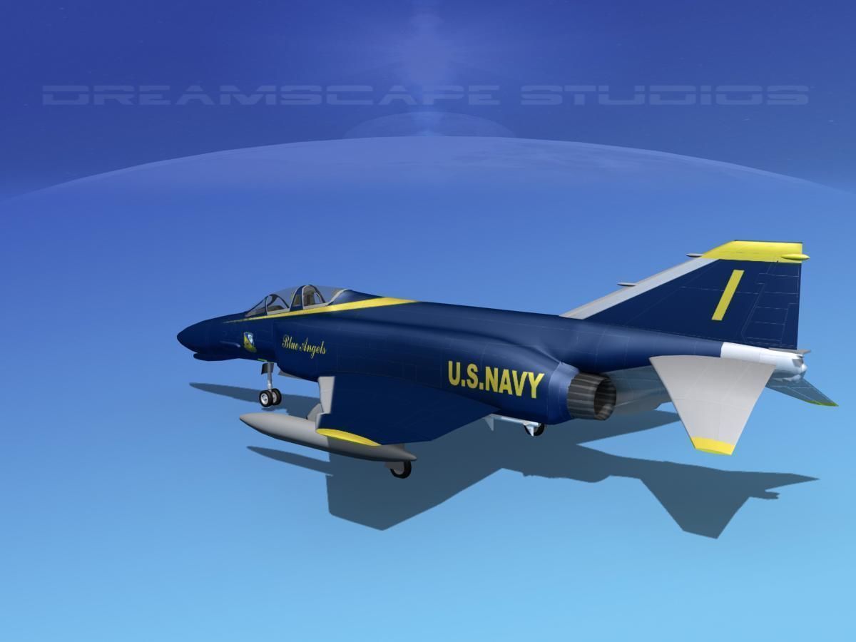 McDonnell Douglas F-4J Phantom II USN Blue Angels 3D model_5