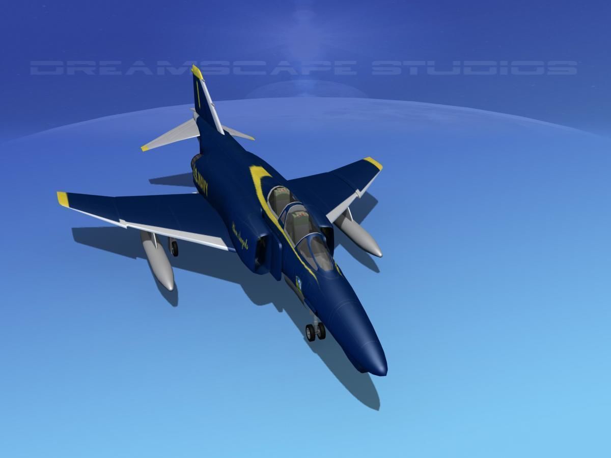 McDonnell Douglas F-4J Phantom II USN Blue Angels 3D model_8